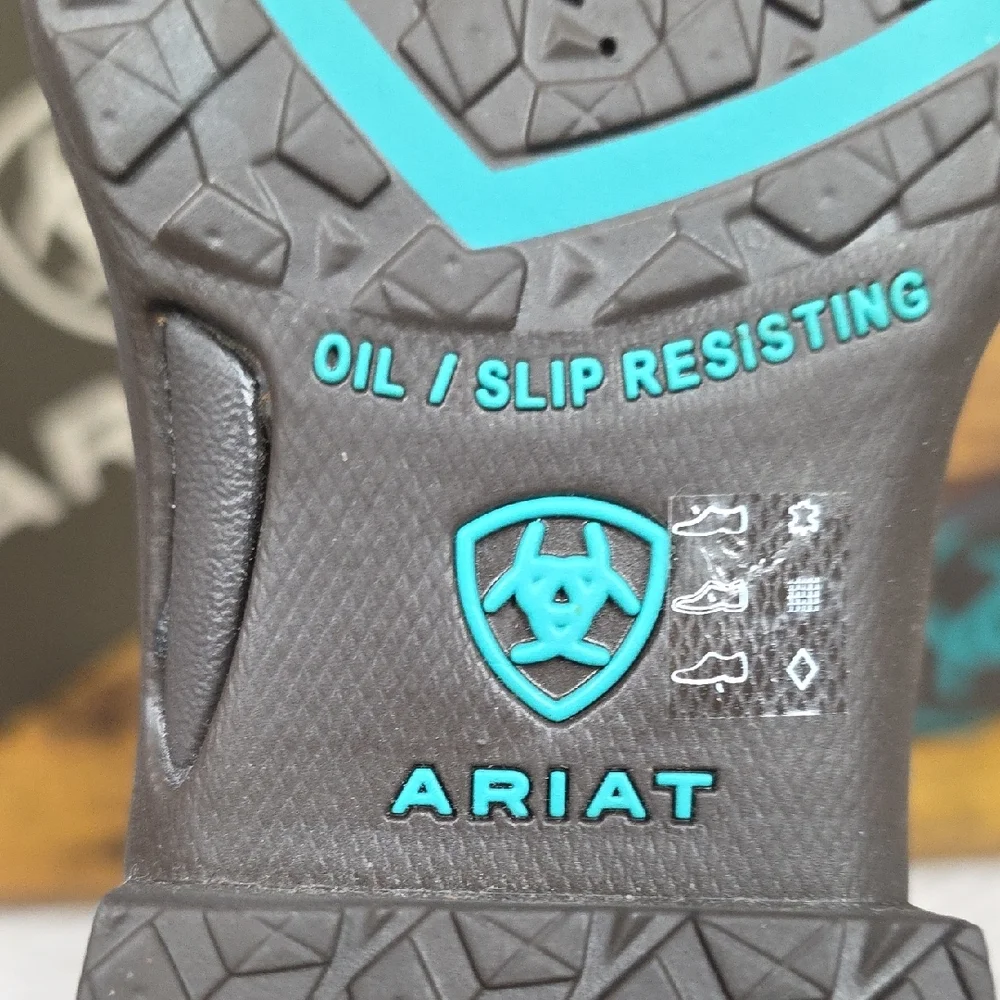 Ariat Anthem Shortie Savanna Western Boot Dry Taupe Turquoise Aztec - Size 7 - Picture 10 of 14